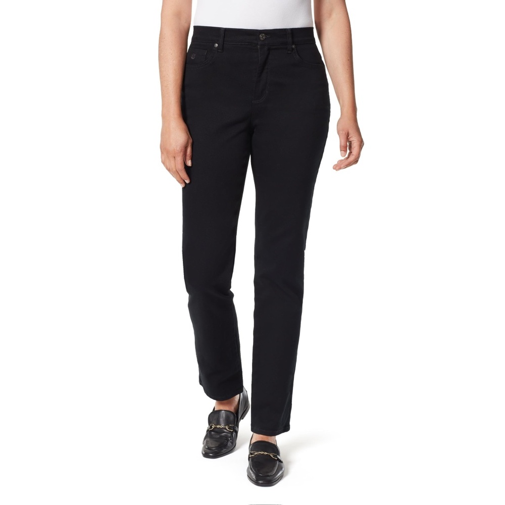 Gloria Vanderbilt Womens Amanda Classic High Rise Tapered Jeans Size 10 Black